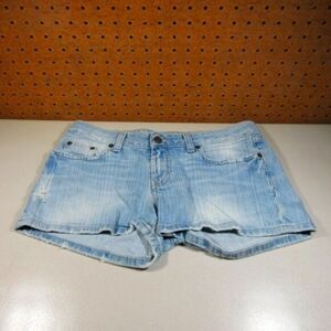 BKE womens light wash distressed Starlite stretch jean shorts 28 EUC